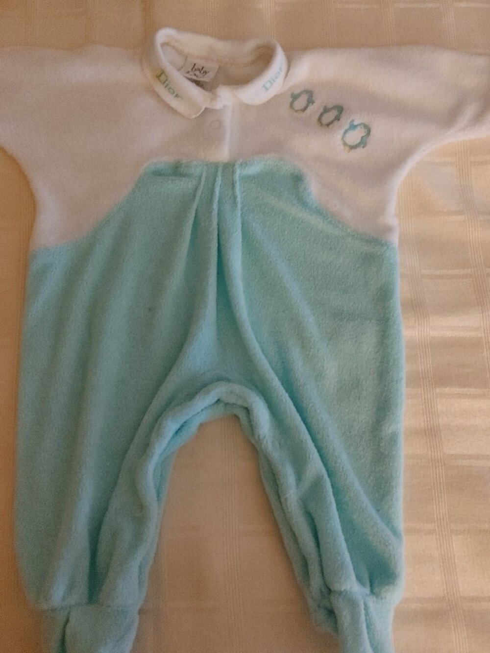 Vintage Baby Dior Footed Sleeper Size Medium (12-17 lbs)